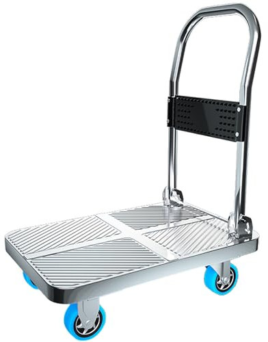 MINGYIHUI Plattformwagen Schwerlast-plattformwagen – Einhändig Klappbarer Plattformwagen Mit Leisen Rädern – Klappwagen Sackkarren(Size:56X38)