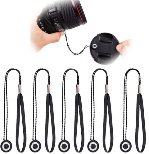 LJFEA Tapa de Objetivo Tapa Lente Correa Keeper Soporte para Tapa de Objetivo, Perdido para Cámara réflex Digital Canon/Nikon/Sony/Panasonic/Fujifilm Cámara y Más 5 Unidades