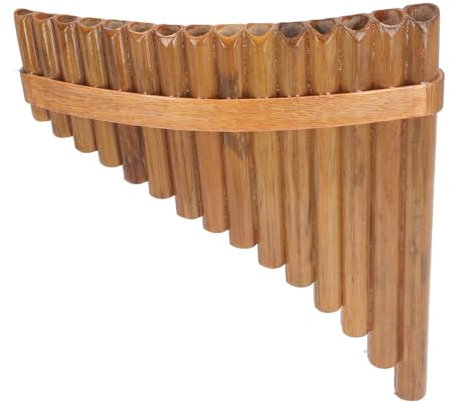 Luocute Panflöte, 15 Pfeifen, Panflöte, Instrument, Tonart G, für Anfänger, Lernen, Lehren, mit Benutzerhandbuch, Tragetasche, Mundstück und Langen Pfeifen, Traditionelles Chinesisches