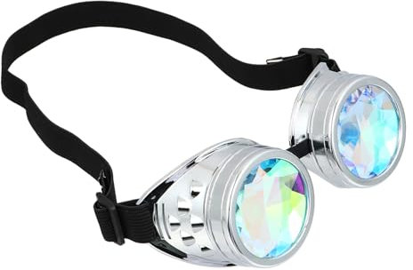 WOFASHPURET Kaleidoskop Brille Steampunk Schutzbrillepc Linse Mit Verstellbarem Band Unisex Für Party Cosplay