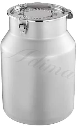 Adima Milchkanne Aus Edelstahl Für Den Bauernhof Mit Deckel Mit Silikondichtung, Milchtransportfässer Aus Edelstahl, Milchkanister Aus Edelstahl Mit Versiegeltem Deckel Und Griff,10L