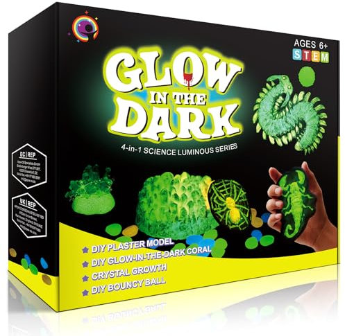 Schwarzlicht Spielzeug Experimentierkasten, Chemie Set Experimente für Kinder, Wissenschaft Im Dunkeln leuchtendes Kit, Weihnachten Geschenk für Jungen & Mädchen