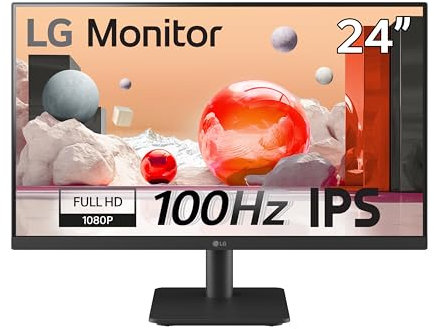 LG Monitor 24MS500 - FHD 1080p IPS 24 inch, 100Hz, 5ms, Office Display, Reader Mode & Flicker Safe, Smart Energy Saving, HDMI, Black