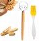Frusta per Pasta Danese, con Spazzola in Silicone per Pasticceria, Frusta per Impasto, Frusta Per Pasta Danese In Acciaio Inossidabile Con Doppi Occhi, per la Produzione di Pane, Dolci, Dessert, Pizza