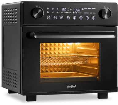 VonShef Air Fryer Oven 18L 1500W – Digital Countertop Convection Oven with Rotisserie for Family, 14-in-1 Multi-Function, Airfryer Toaster Bake & Reheat, Full Accessory Set, 60 Minute Timer