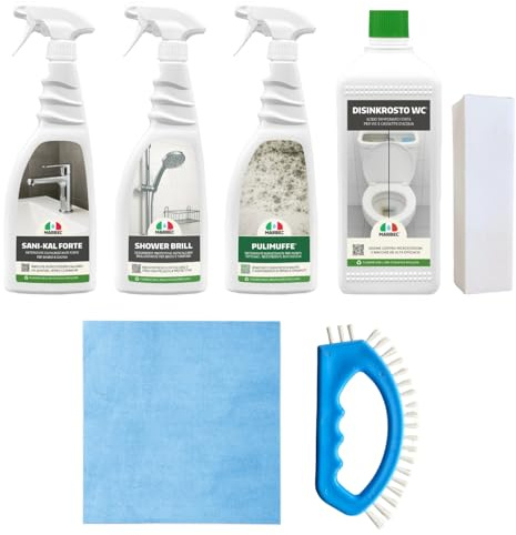 MARBEC KIT BAGNO Kit completo per la pulizia disincrostante e la manutenzione ordinaria del bagno