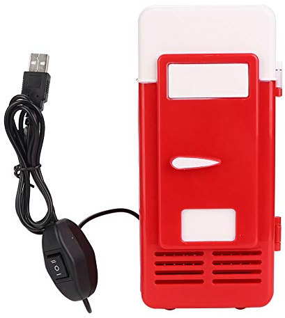 lvifloae Mini réfrigérateur Portable USB pour bureau, refroidisseur/réchauffeur de boissons avec effets chauds et froids (Rouge)