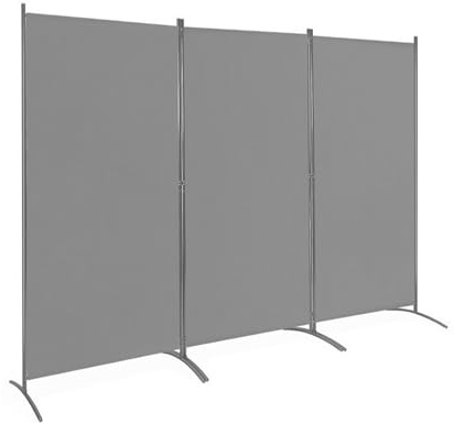 MUHENWE Paravent 3 Teilig Raumteiler Trennwand Balkon Sichtschutz Stellwand Faltbar 260 x 180cm (Grau)