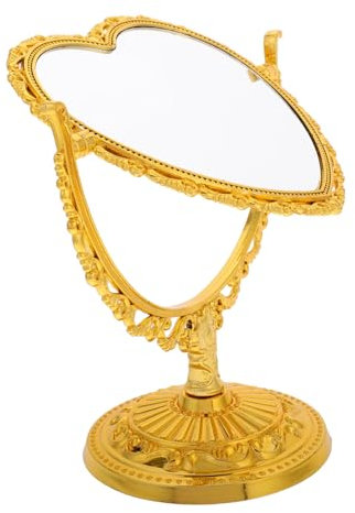 Warmhm Herz Spiegel Accessoires Dekorationen Eisbecher Herzförmiger Spiegel Mini-Ornamente Für Kleine Mädchen Mini- Wurstbecher Schmink Retro-Modell Glas Golden