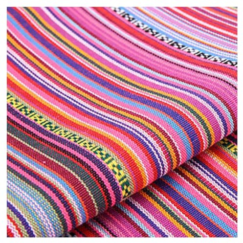 BrightGlow Tela de algodón para coser con estampado étnico, tela de estilo boho, tela exótica con flores, tela de lino de algodón, tela decorativa retro multicolor, tela para coser, tela para