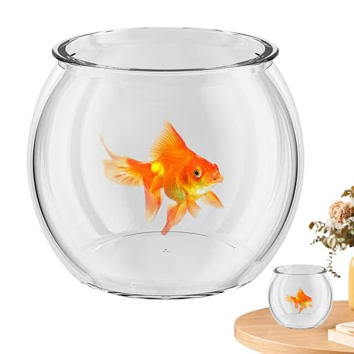 Aquarium Schüssel, Transparenter Aquariumschale, Praktischer Desktop Klare Runder Fischtank, Bruchsicherer und leicht Kugelaquarium für Wohnzimmer, Wohnung, Büros