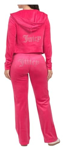 Juicy Couture Damen Bling Velours Trainingsanzug, Vixen Pink, Large