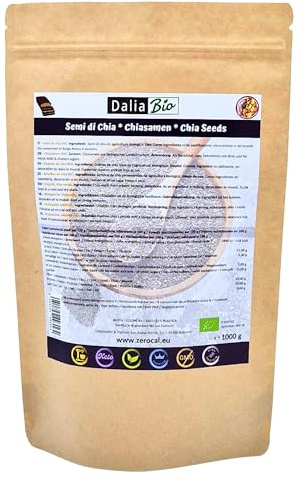 Dalia - Semi di Chia Bio 1kg | Ricchi di Omega-3 e Fibre | Senza Glutine | Vegan | Superfood Naturale | Qualità Premium