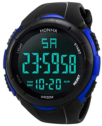 Digital män handled LED analog sportklocka herrklocka pryl klockor för män, BLÅ, En storlek