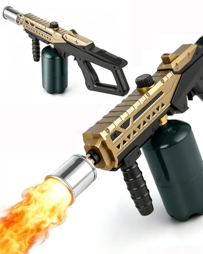 Powerful Propane Torch Gun, 3275°F Adjustable Flame Thrower, Kitchen & Grill Torch for BBQ, Searing Steak, Camping, Charcoal Lighter, Gifts for Men (Tank Not Included)