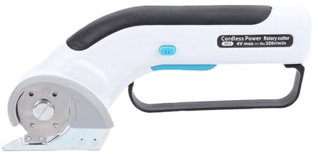 Generic Forbici Elettriche per Tessuti Potente e Robusta Taglierina per Tessuti a Batteria per Artigianato Autoaffilante Resistente con Luce LED per Taglio di Materiali Morbidi, Forbici Elettriche