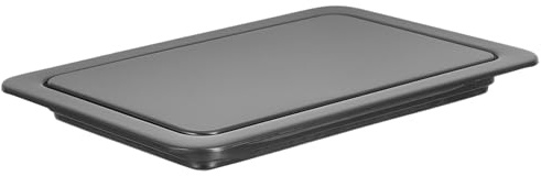 OKUMEYR Stainless Steel Embedded Waste Chute Lid Swing Trash Can Cover for Kitchen Countertop, Concealed Garbage Bin Lid with Gunmetal Gray Finish, 430 Material Suitable for Home