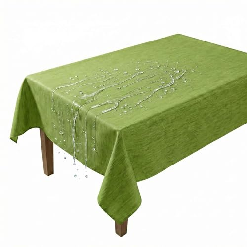 Artwelt Wachstuchtischdecke Abwaschbar PVC (180X140cm, Lime Green)