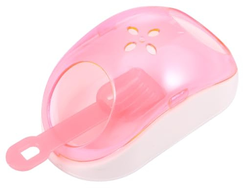 BIUDECO Small to Pet and House Chinchilla Sand Bath Use Hamster Half Design and Entrance Includes Sand Scoop Carry Stress and Increase Random Color Outdoor Travel Home