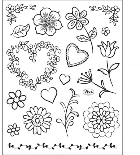 Clearstamp 14 x 18cm Geblümtes