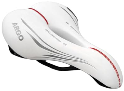 Cucuba® Selle De Vélo Montegrappa Original Produit Artisanal Italien Fait À La Main en Cuir Synthétique pour Velò VTT/MTB/Course Modèle Argo 1370 (Couleur: Blanc)