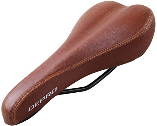 TentHome Fahrradsattel gepolstert Bequem Fahrradsitz MTB Fahrrad Sattel PU Leder Rennradsattel Ergonomischer Cityradsattel Tourensattel für Trekkingrad, Mountainbike, Tourenrad, E-Bike (Braun)