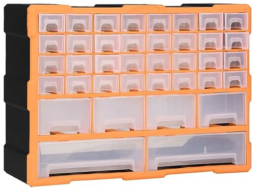 vidaXL Mobile Contenitore con 40 Cassetti Organizer Cassettiera Portaminuterie Box Officina Scomparti Scaffale Organizer Scatole Multiuso