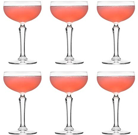 Libbey Cocktail Glass SPKSY Coupe - 245 ml / 24.5 cl - Set of 6 - Champagne Glass - Dishwasher Safe - Perfect for a Cocktail Party at Home