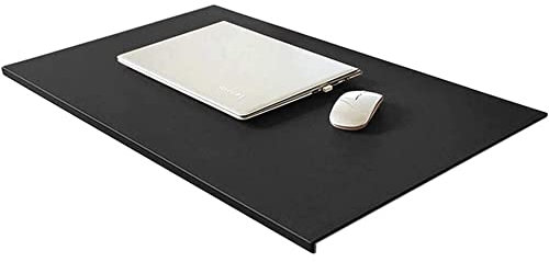 Schreibtischunterlage,Tischunterlage mit Kantenschutz,Großes Mousepad,Tischunterlage,PU-Leder Laptop Tischunterlage,Büro-Tischschutzfolie mit L-förmigem Frontprofil,Schwarz,120X60cm