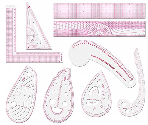 LGEGE Kurvennähline-Set, 9 Stile, französisches Kurvenlineal für Musterherstellung, metrische Nähmesswerkzeuge für Designer und Schneider, perfekt zum Zeichnen, Heimwerken, Nähprojekt