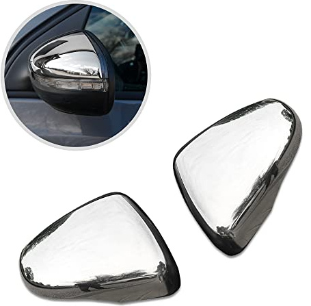 CHROMEMASTER | Spiegelkappen, Spiegelabdeckungen | Kompatibel mit VW Touran 1T 2010-2015 | Edelstahl Spiegelblenden Verleihen dem Auto ein Einzigartiges Aussehen und Schützen vor Beschädigungen