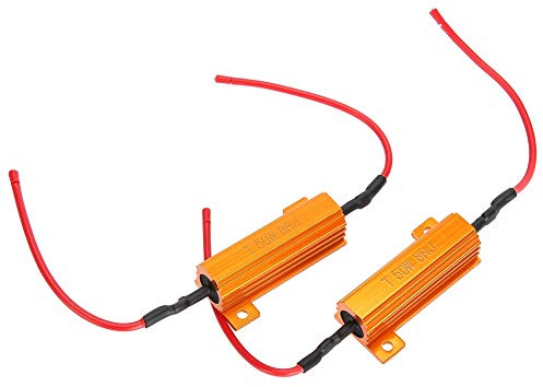 Qiilu 50W 8ohm Lastwiderstand Widerstand, Drahtgewickelter Lastwiderstands Decoder LED-Birnen Reparieren Hyper Flash Blinker für Scheinwerferbirne, Nebelscheinwerfer, Blinker, Tagfahrlicht