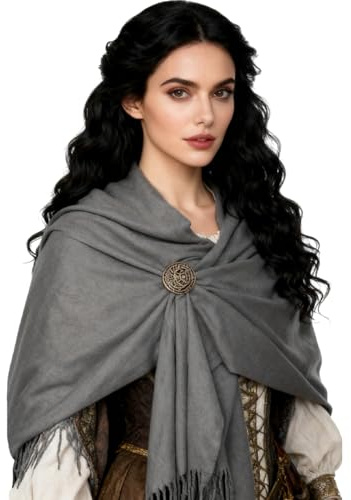 keland Damen Pashminas Schaltuch Schal Tuch Kaschmir Umschlagtuch für Abend Großes Schultertuch für Winter (Grau)