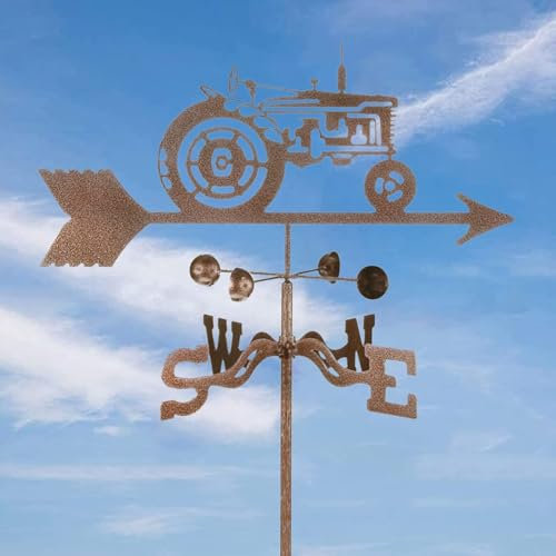 YUZDNM Banderuola - Segnavento - Segnavento Giardino, Banderuola Ornamentale per Trattore Agricolo, Indicatore di Direzione del Vento in Acciaio Inossidabile, con Staffa di Montaggio