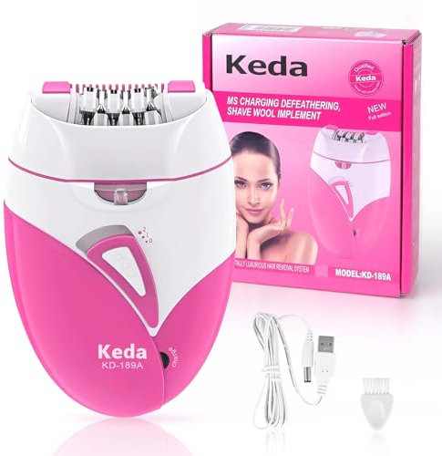 Epilator,Epilator for Women Rechargeable Cordless Facial Epilator for Women with Led Light,2 Speed Setting Face Body Epilator for Face,Bikini Line Areas, Underarms, Arms, Legs, Upper Lip