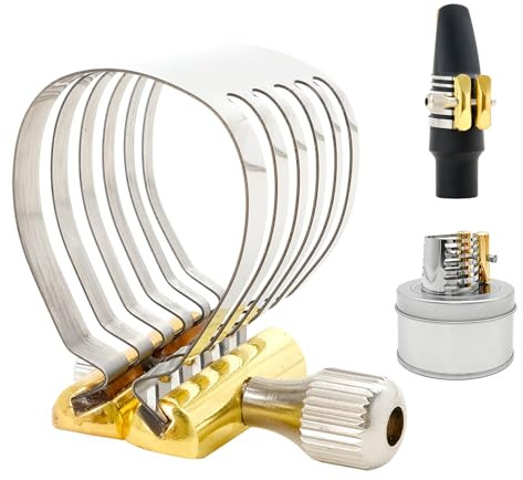 OriGlam Legatura per bocchino per sassofono contralto, legatura per principianti e professionisti, in acciaio inox, per sassofono contralto