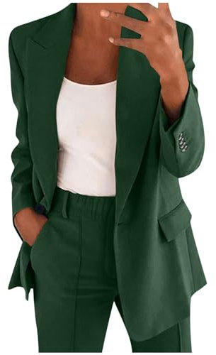 Frauen Zwei Stück Set Büro Business Langarm Taste Formale Jacke Hose Dünne Lose Hosen Jacke Damen Abend Hosenanzug Weihnachtsoverall