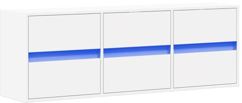 vidaXL TV-Wandschrank mit LED-Beleuchtung Weiß 130x31x45 cm