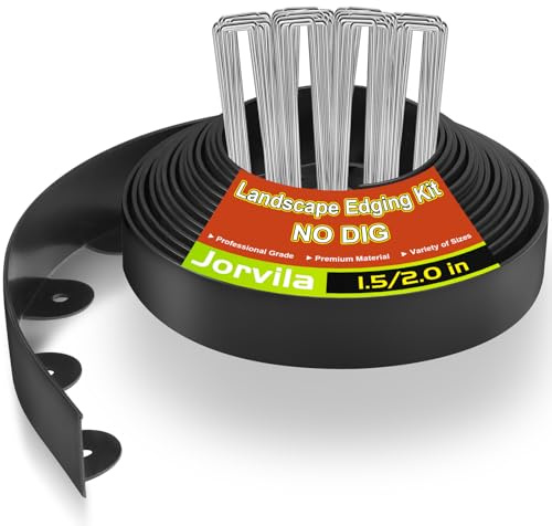 Jorvila No Dig Landscape Edging Kit, 1.5 x 20' Plastic Garden Edging