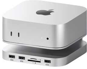 Hagibis Mac mini M4 Hub & Stand with SSD Enclosure, 3 in 1 USB Type-C Docking Station with M.2 NVMe SSD Case, 4K@60Hz HDMI, 10Gbps USB3.2 Gen2, SD4.0, TF4.0, 5V/2A Power Supply for M4 Pro (MC60H)