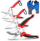 Meng Jiaran 3 Pack Garden Secateurs, Professional Garden Secateurs with Garden Gloves, Garden Tool, Gardening Scissors for Plants, Gardening, Trimming