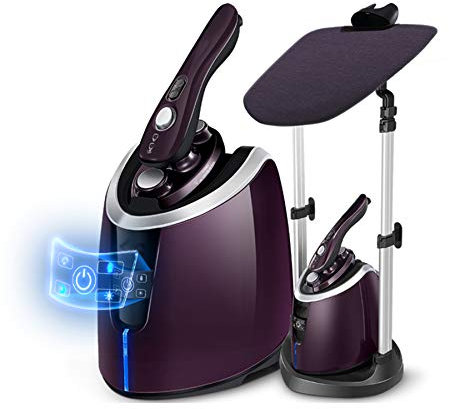 SaryEdge Vaporizador de Ropa - Vaporizador de Ropa telescópico Vertical de Doble Poste 1800W Plancha Profesional Plancha pequeña para el hogar Plancha de Mano con Tabla de Planchar, Púrpura(Púrpura