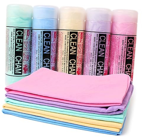 Didiseaon Serviette en Peau de Cerf PVA 66x43 Cm Extra Absorbante pour Nettoyage Voiture et Tâches Ménagères, Chiffon de Lavage Fonctionnel Grosse Perméabilité Couleur Aléatoire