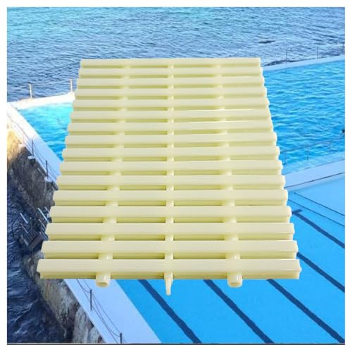 KKJPL Schwimmbadablauf Überlaufgitter Ablaufgitter Bodenablaufabdeckung for Ausläufe Von Aufstellpools Und Gehwegbalkonduschen(Bone Color,25x100CM/15pieces)
