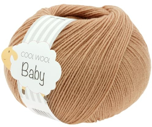 LANA GROSSA Cool Wool Baby | 100% Schurwolle Merino, filzfrei | Handstrickgarn aus 100% Schurwolle (Merino) | 50g Wolle zum Stricken & Häkeln | 220m Garn FB 338