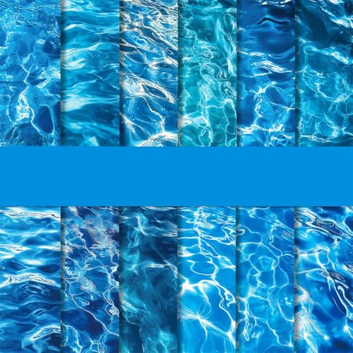 craspire 24 Blatt Scrapbook Papierblöcke Strukturiertes Dekoratives Bastelpapier Blaue Wasserwellen 6x6 Zoll Kunst Junk Journal Für Planer Verpackung Gefaltete Karten Bastelbedarf Geschenkkarton DIY