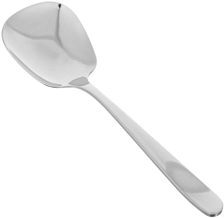 Alipis Cuillère de Service Grosse Manche Long et Design Épaissi Résistante la Déformation en Acier Inoxydable Finition Argentée Lisse pour Buffet et Plats de Pâtes