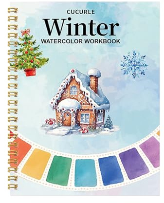 Cahier d'exercices d'aquarelle pour adultes – Cahier d'exercices d'aquarelle de Noël – Livre de coloriage – Peinture sur papier pour exploration, dessin, coloriage, adolescents et