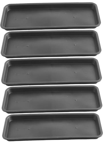5 platillos para plantas engrosados, decorativos, reutilizables, rectangulares, de plástico, para maceta, alféizar de ventana, hogar, oficina, platillo, bandeja, platillos para macetas, plástico, ban