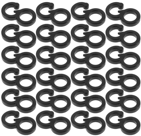 Kisangel 100 Ganci a Clip in Plastica a Forma di Otto per Tende da Campeggio – Fibbia Multifunzionale Antivento per Corde e Tiranti – Accessori Resistenti per Tende e Teloni